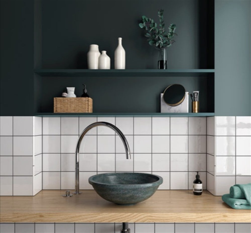 VitrA 10x10 Color RAL 9016 Beyaz Mozaik Parlak Duvar Seramiği