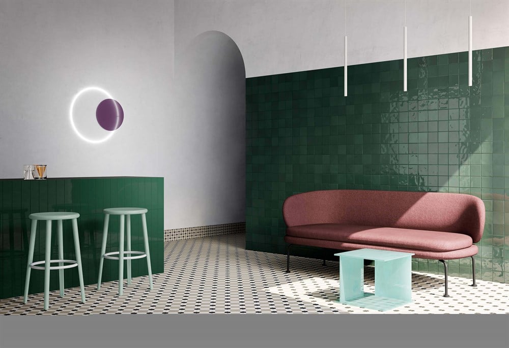VitrA 10x10 Retromix Fon Zümrüt Yeşil Parlak Yer ve Duvar Seramiği