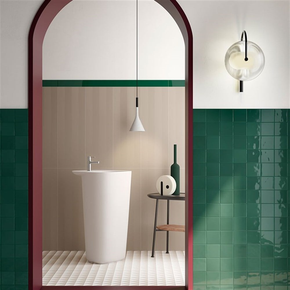 VitrA 10x10 Retromix Fon Zümrüt Yeşil Parlak Yer ve Duvar Seramiği