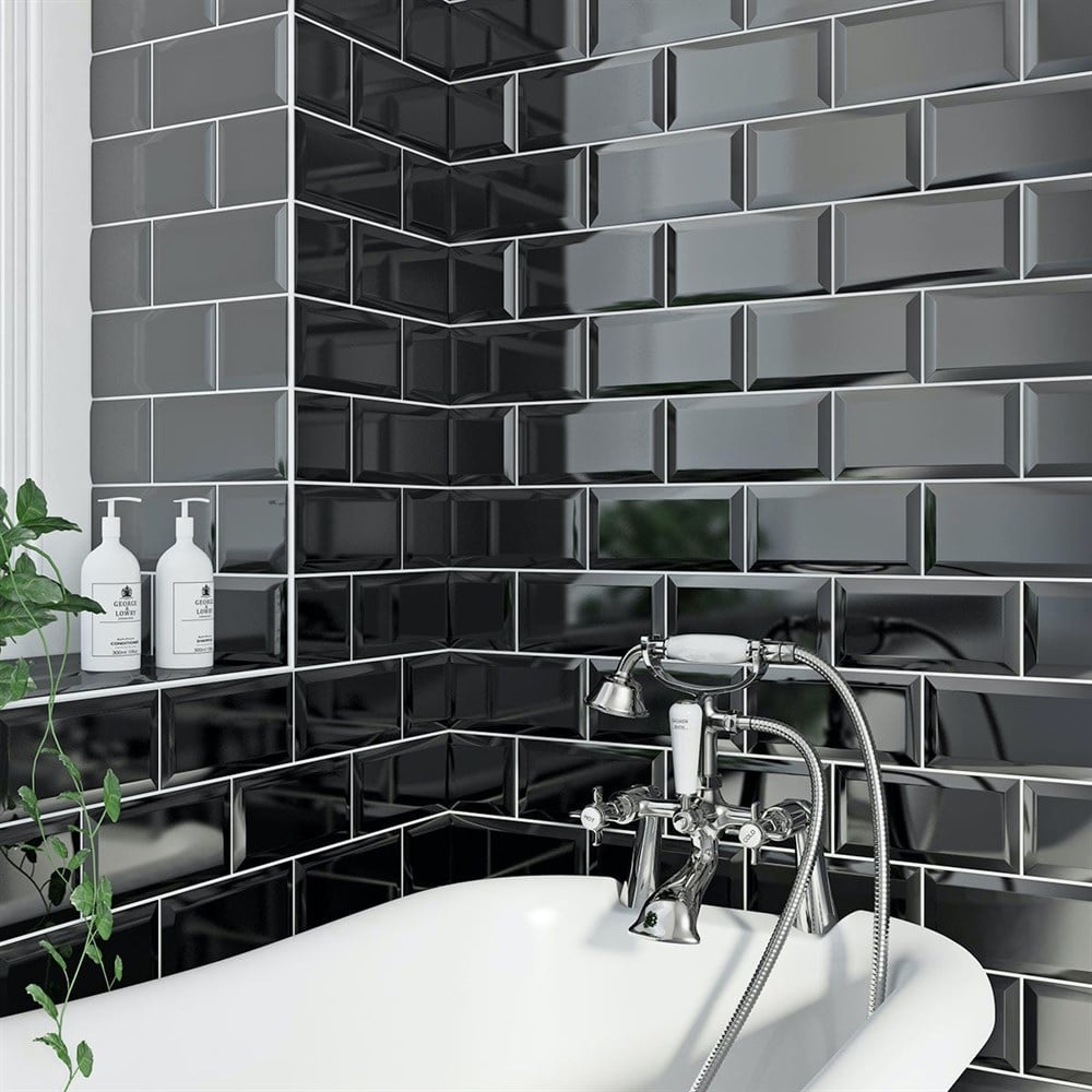 VitrA 10x20 Metro Tiles Siyah Duvar Seramiği (0,8 M2 Fiyatı)