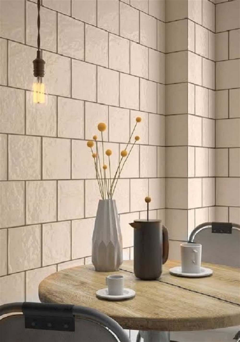 VitrA 20x20 Miniworx Fon Ral 0958010 Açık Vizon Bumpy Parlak
