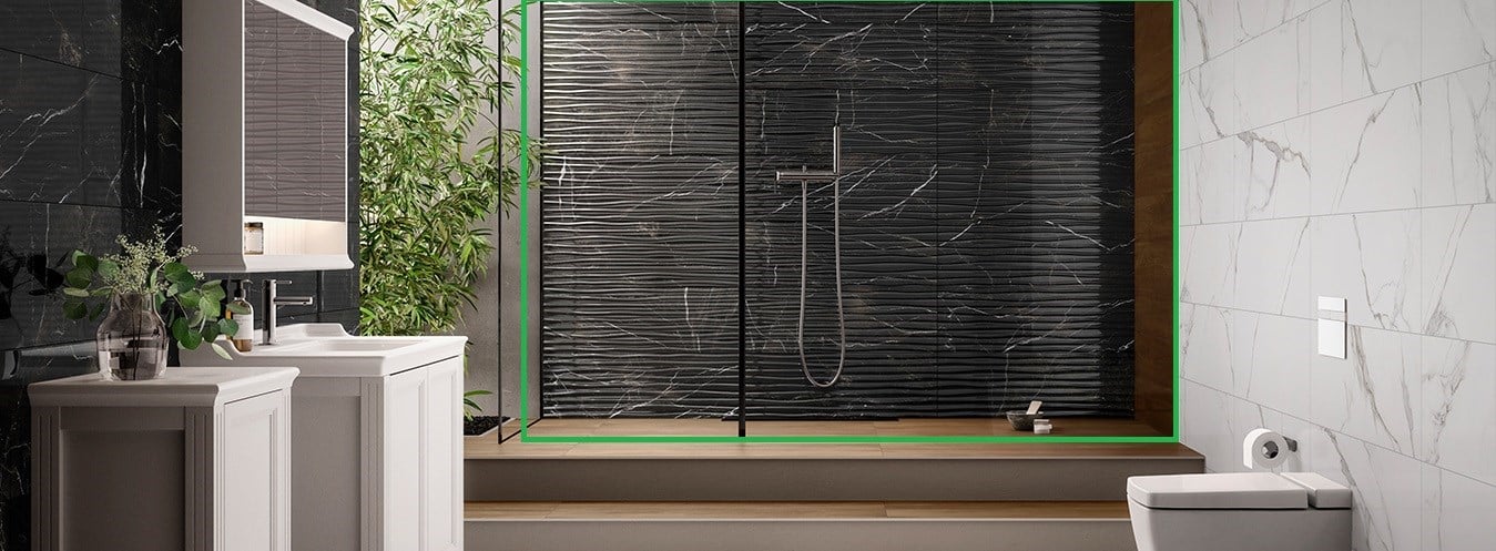 Vitra 30X90 B&W STAR XL YENİ SİYAH DEKOR PARLAK Duvar Seramiği