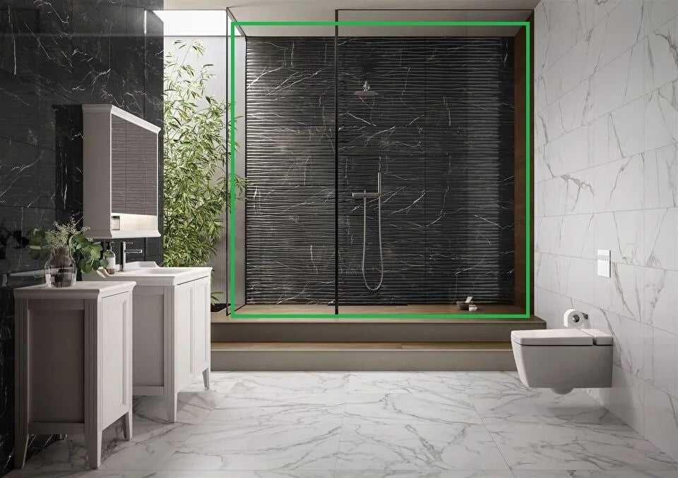 Vitra 30X90 B&W STAR XL YENİ SİYAH DEKOR PARLAK Duvar Seramiği