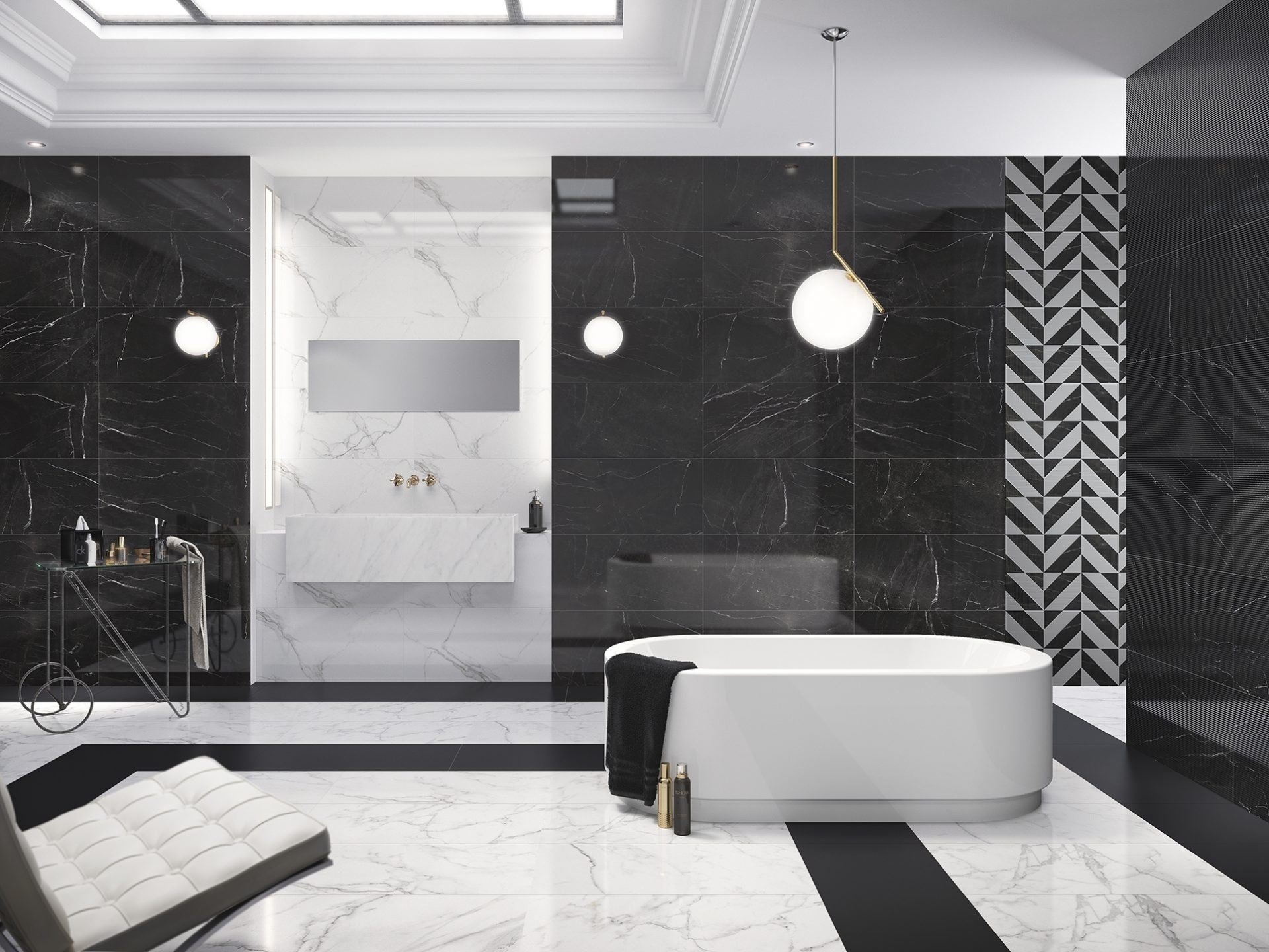 Vitra 30X90 B&W STAR XL YENİ SİYAH PARLAK Duvar Seramiği