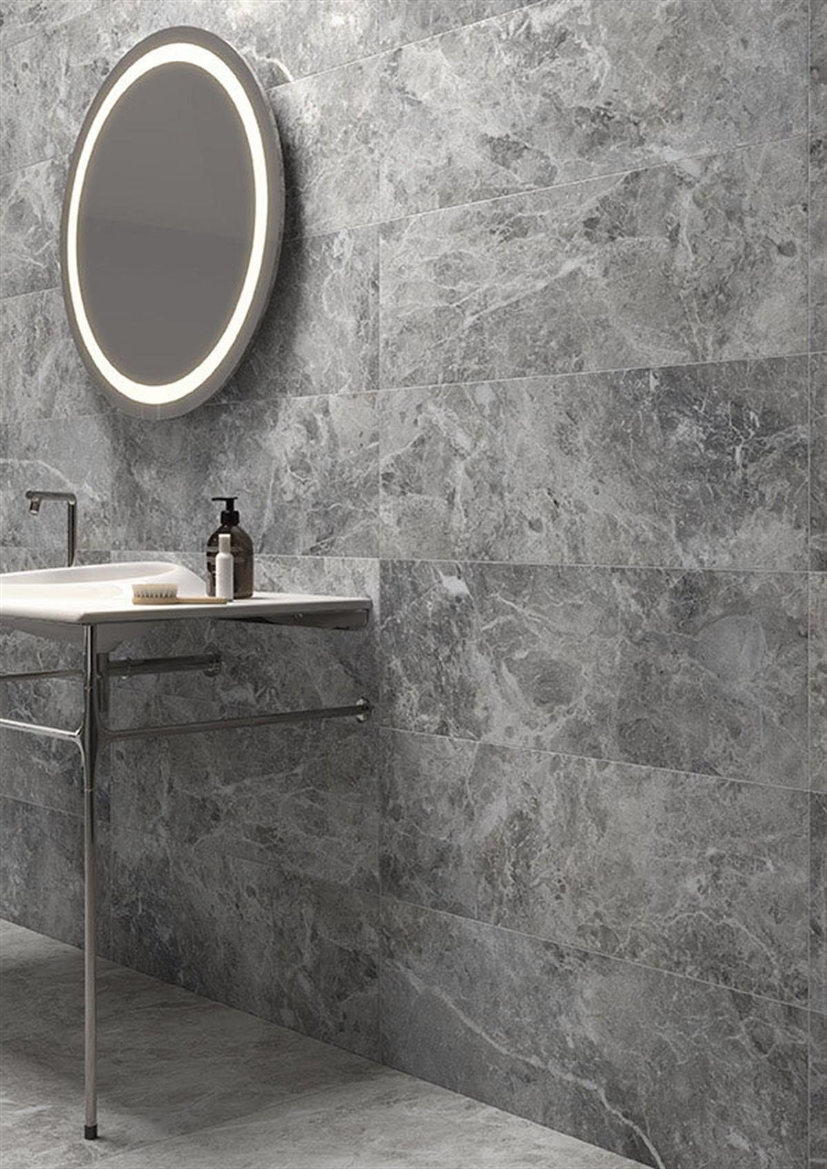 Vitra 30x90 Tundra Sky Gri Mat 8Rek Duvar Seramiği