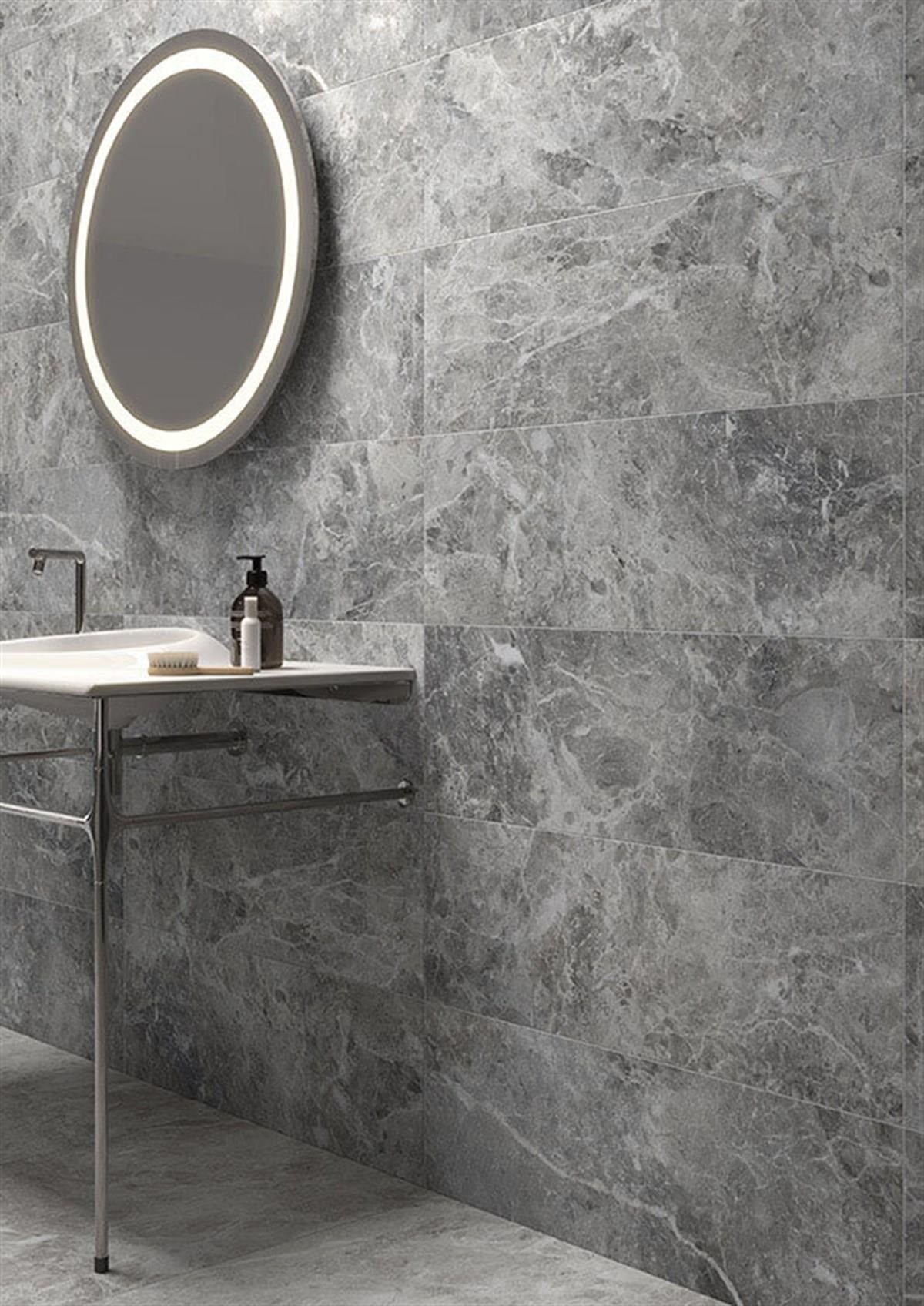 Vitra 30x90 Tundra Sky Gri Mat 8Rek Duvar Seramiği