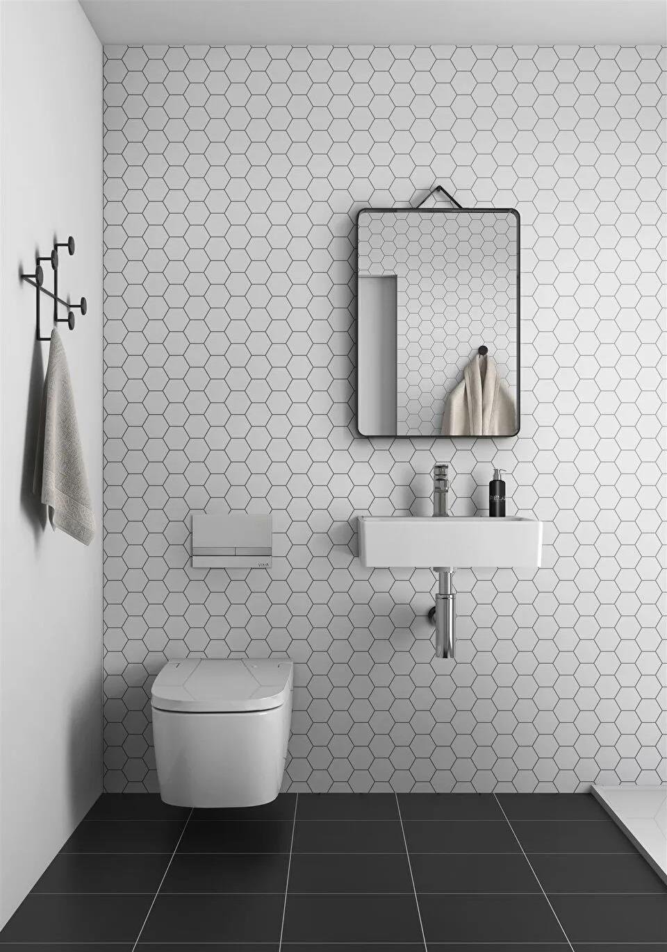 VitrA 8x9 Miniworx RAL 9016 Beyaz Hexagon Mat (NF) K53255380001VTE0