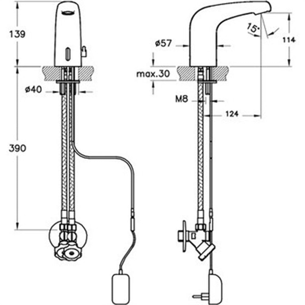 Vitra Aquasee Temassız Lavabo Bataryası Elektrikli Çift Su Girişli Krom A47104