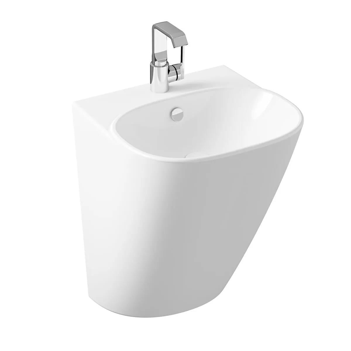 VitrA FRAME YARIM MONOBLOK LAV.ARMATÜR DELİKLİ 50CM BEYAZ 7798b403-0001