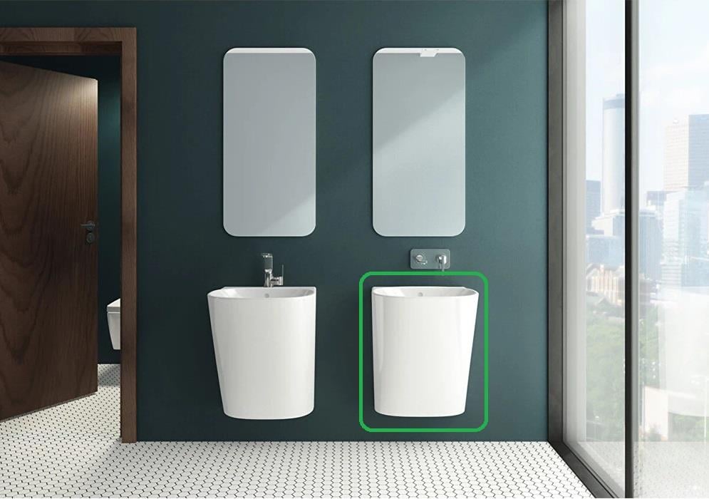 VitrA Frame Yarım Monoblok Lavabo, 50CM, Beyaz 5799b403-0012