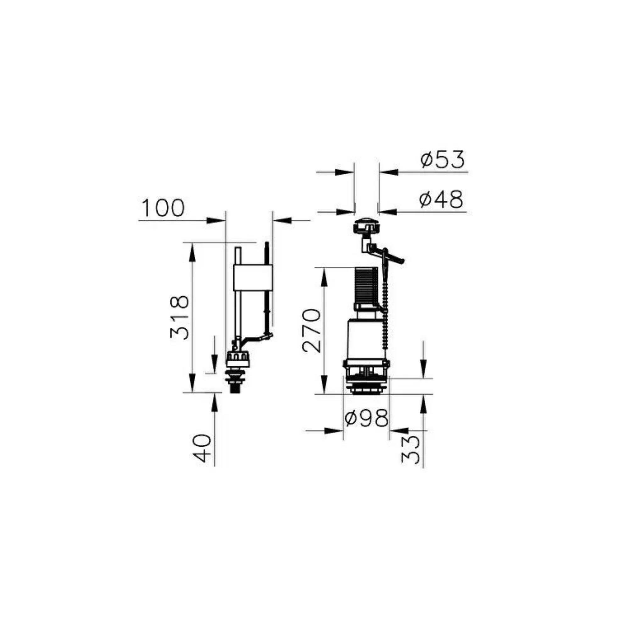 VitrA İç Takım  6 L, Alttan Su Girişli 330B1314