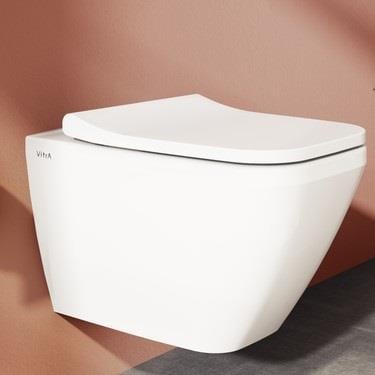 VitrA  Integra Square Klozet Kapağı Slim, Duroplast,Yavaş Kapanır,Beyaz 191-003-009