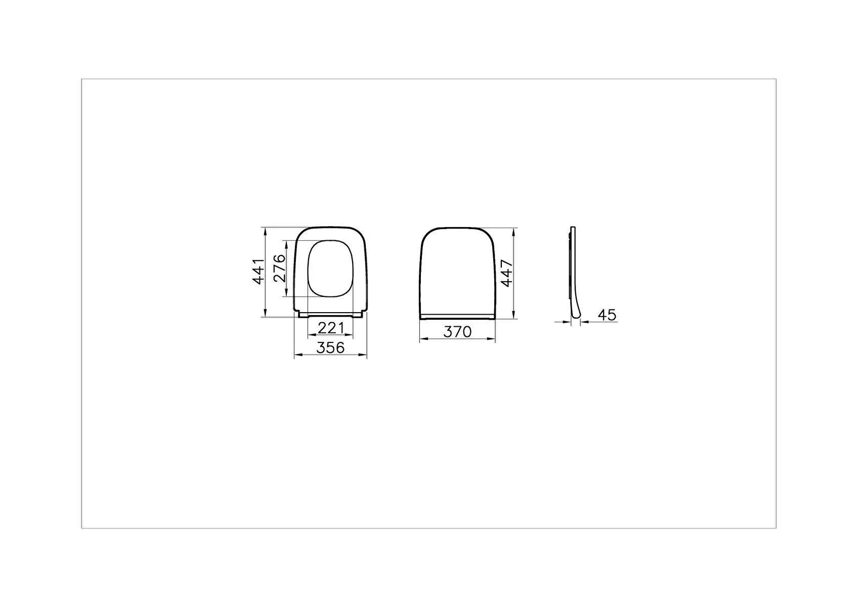 VitrA  Integra Square Klozet Kapağı Slim, Duroplast,Yavaş Kapanır,Beyaz 191-003-009