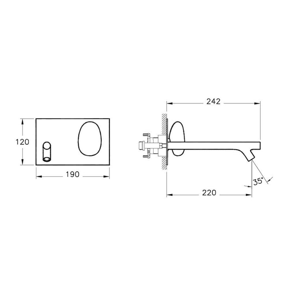 VitrA İstanbul Ankastre Lavabo Bataryası (uzun) (sıva üstü grubu) KromA42231