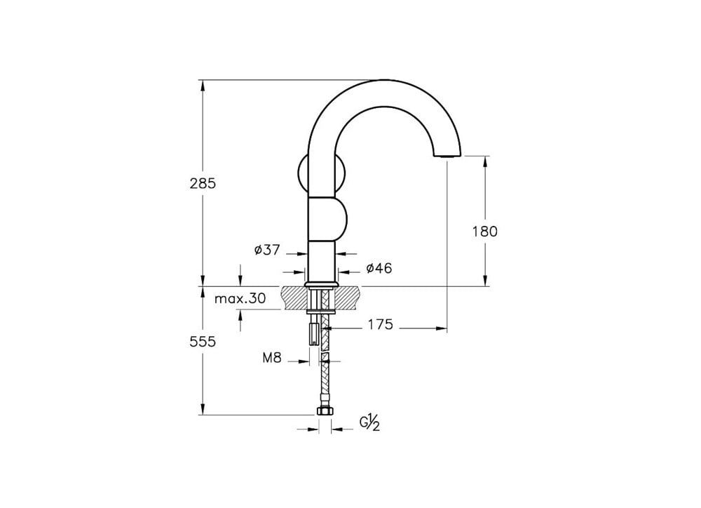 VitrA Liquid Sağ El Lavabo Bataryası Parlak Siyah A4274939