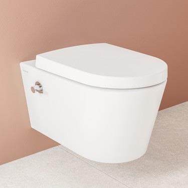 VitrA Nest Asma Klozet Rim-ex, Gizli Montajlı, 57 cm, Entegre Musluklu, Beyaz  5176B003-1684