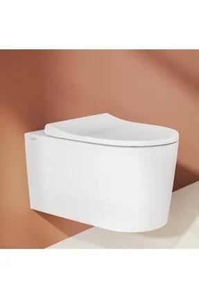 VitrA Nest Klozet Kapağı Slim, Duroplast, Üstten Sıkmalı Yavaş Kapanır,Beyaz 230-003R009