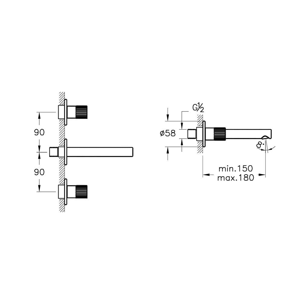 VitrA Origin 3 Delikli Ankastre Bakır Lavabo Bataryası  A4258226  