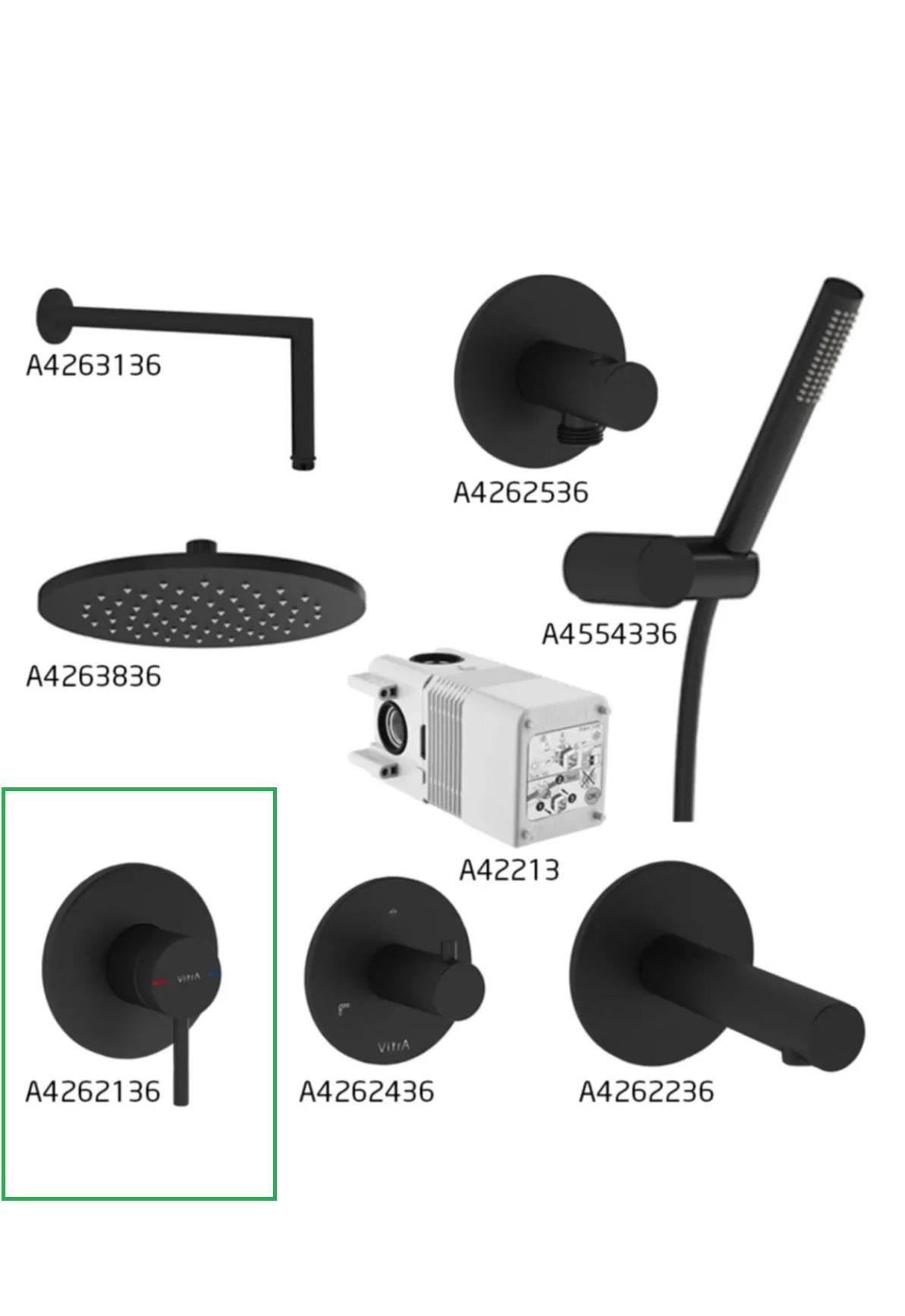 Vitra Origin Ankastre Duş Bataryası Mat Siyah (Sıva Üstü Grubu) A4262136