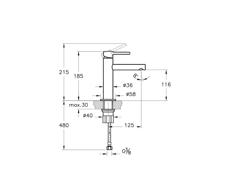 VitrA Origin Lavabo Bataryası Fırçalı Nikel A4255634