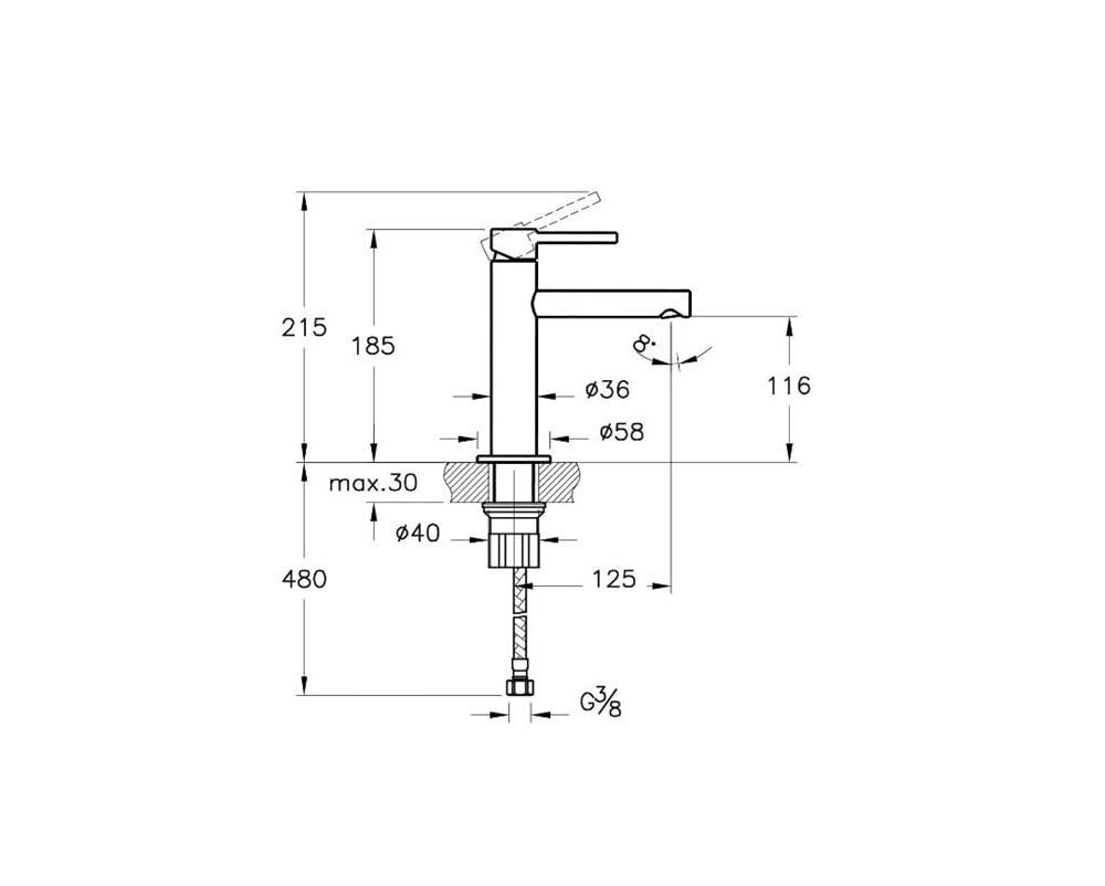 VitrA Origin Lavabo Bataryası Krom A42556