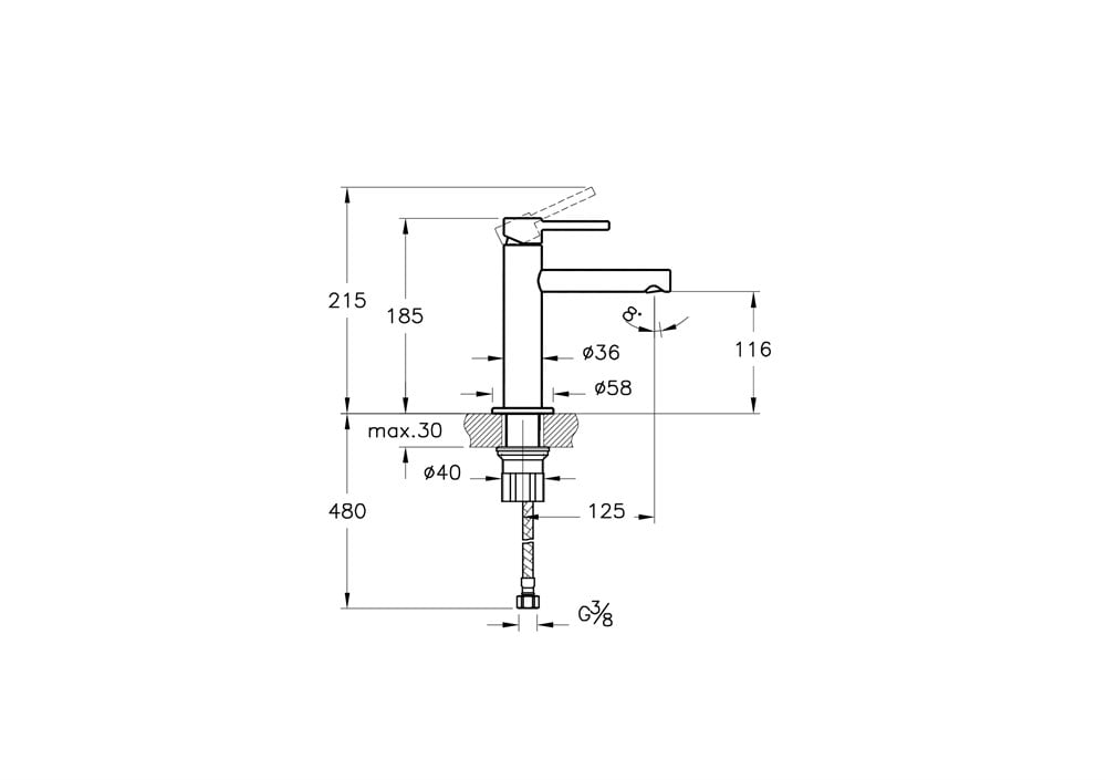 Vitra Origin Mat Siyah Lavabo Bataryası A4255636 