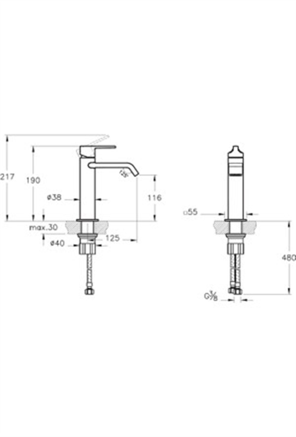 VitrA Suit Lavabo Bataryası Parlak Siyah A4281639
