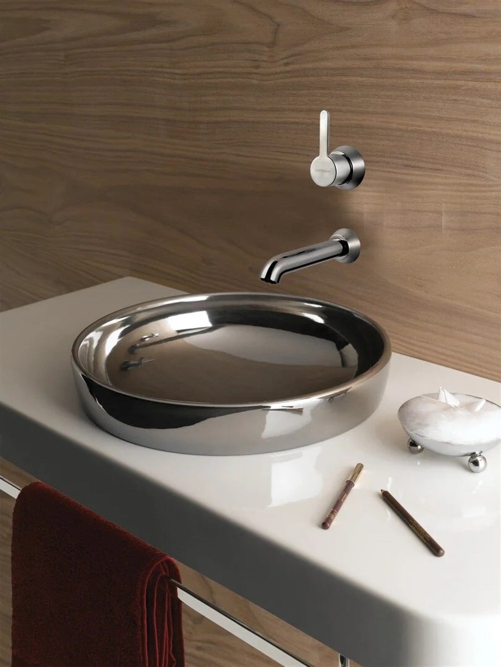 VitrA Water Jewels Çanak Lavabo Armatür Deliksiz 40 cm Platin 4334B071-0016