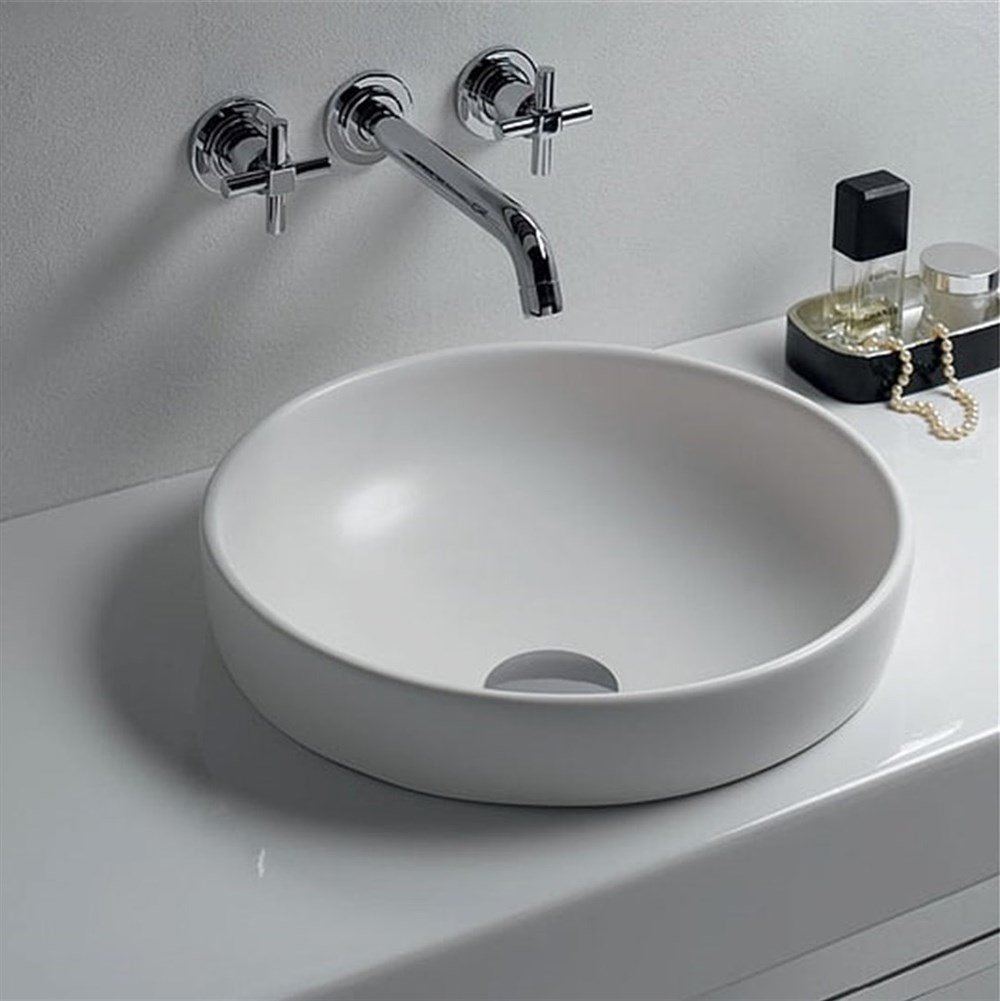 Water Jewels Çanak Lavabo Armatür Deliksiz 40 cm Beyaz 4334B003-0016