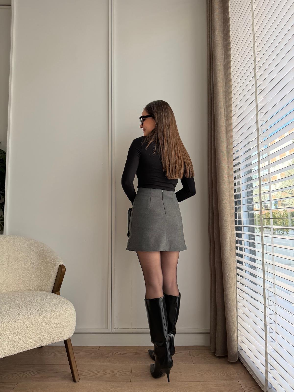 Antrasit Lüx Kalite Mini Boy Etek 17301