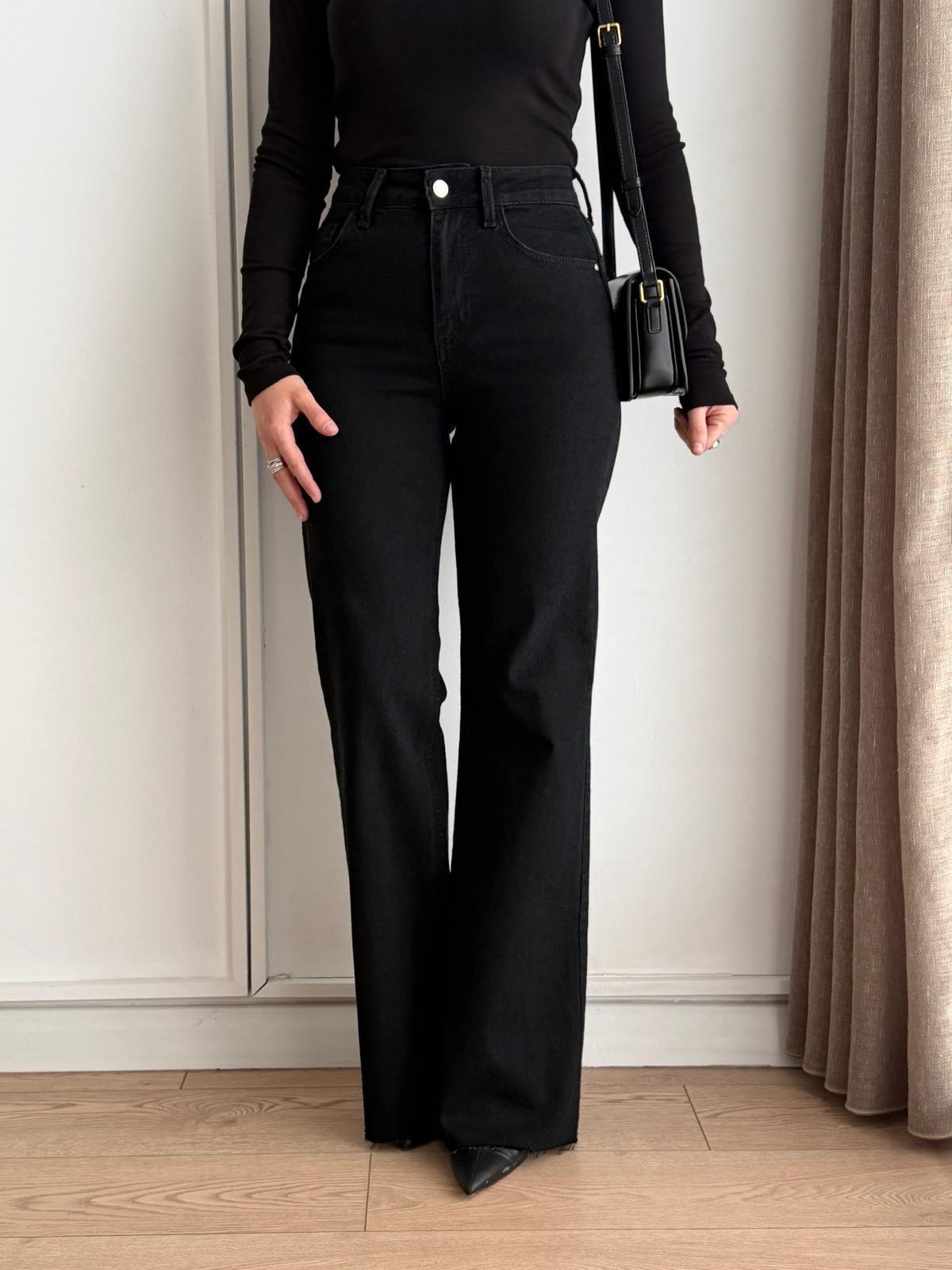 Antrasit Paça Kesik İspanyol Paça Jean 25695