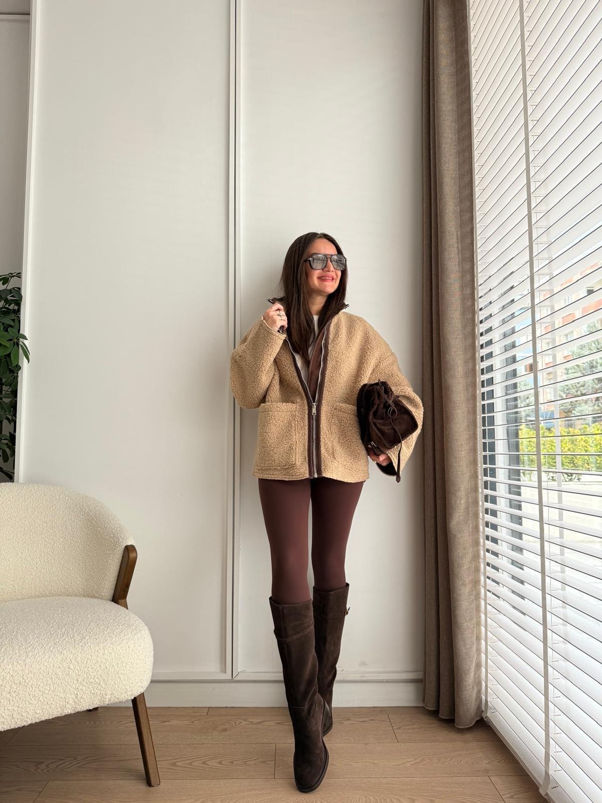 Bej Biyeli Cepli Teddy Mont 36859