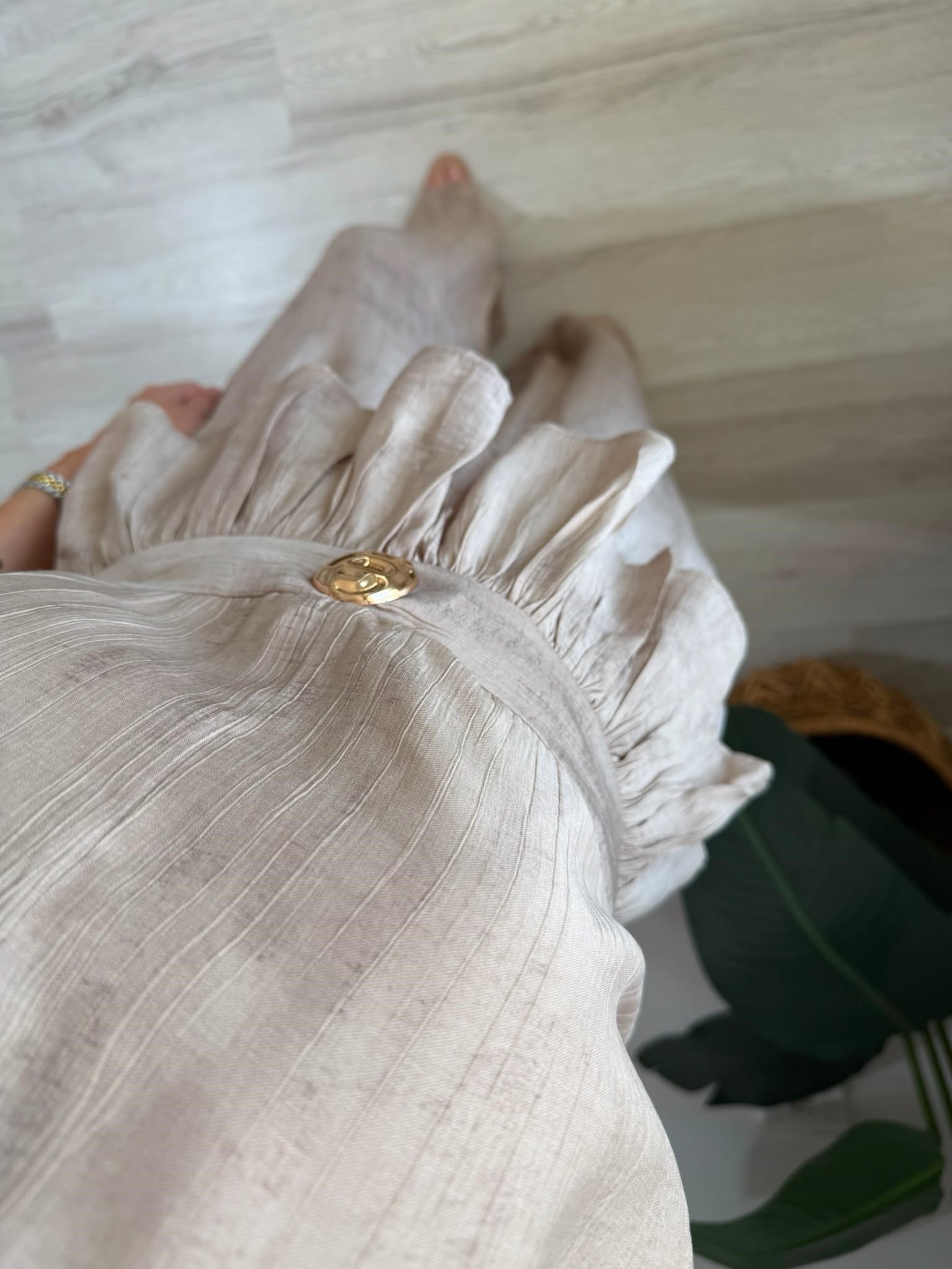 Bej Gold Tokalı Halter Yaka Kraşlı Tensel Takım 1168