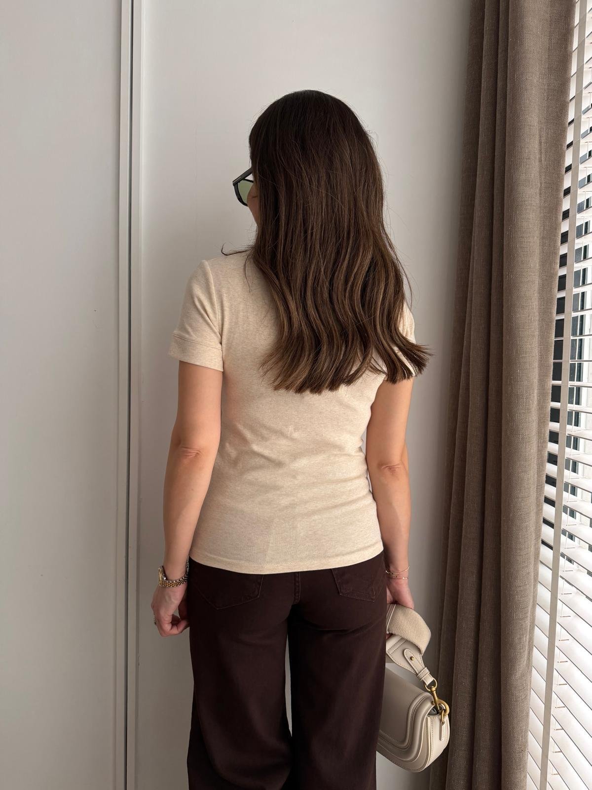 Bej Kısa Kolu Basic Tshirt 32637