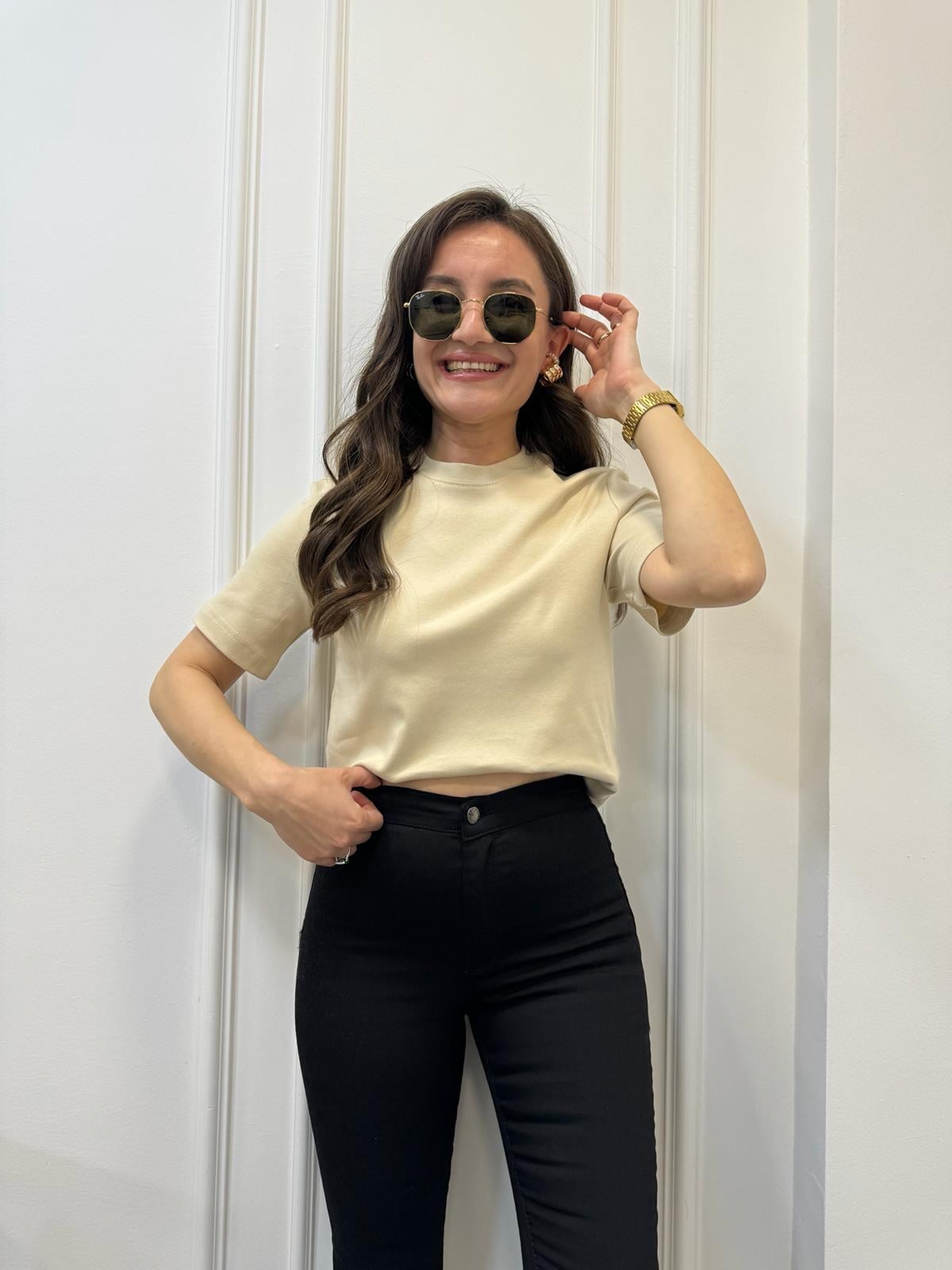 Bej Massimo Dutti Tişört