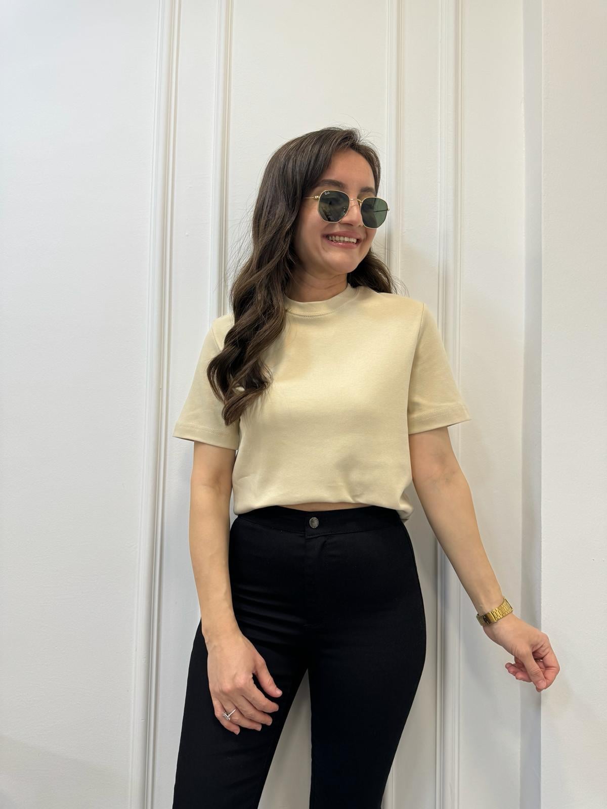 Bej Massimo Dutti Tişört