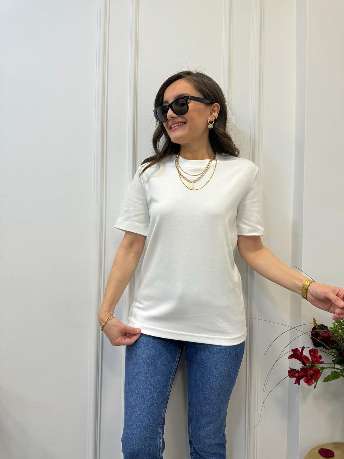 Beyaz Massimo Dutti Tişört
