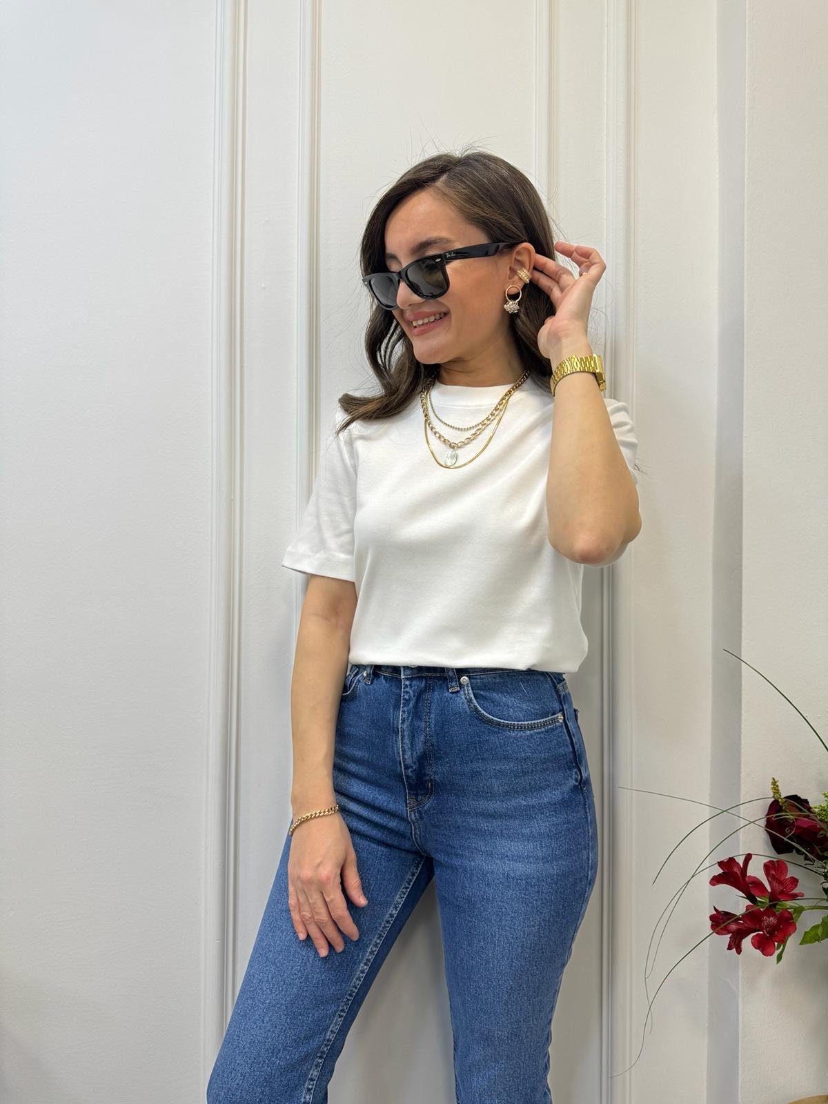 Beyaz Massimo Dutti Tişört