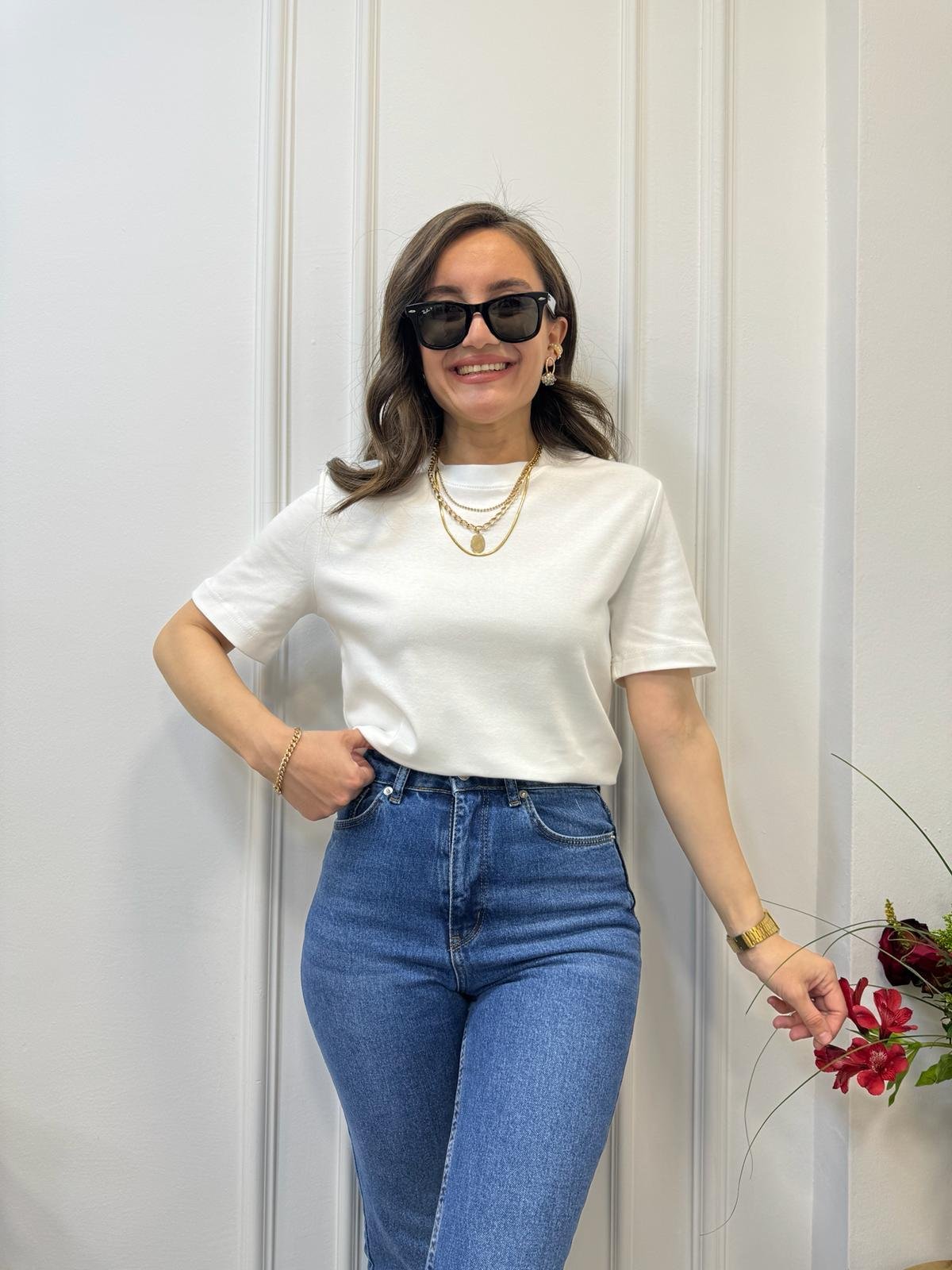 Beyaz Massimo Dutti Tişört