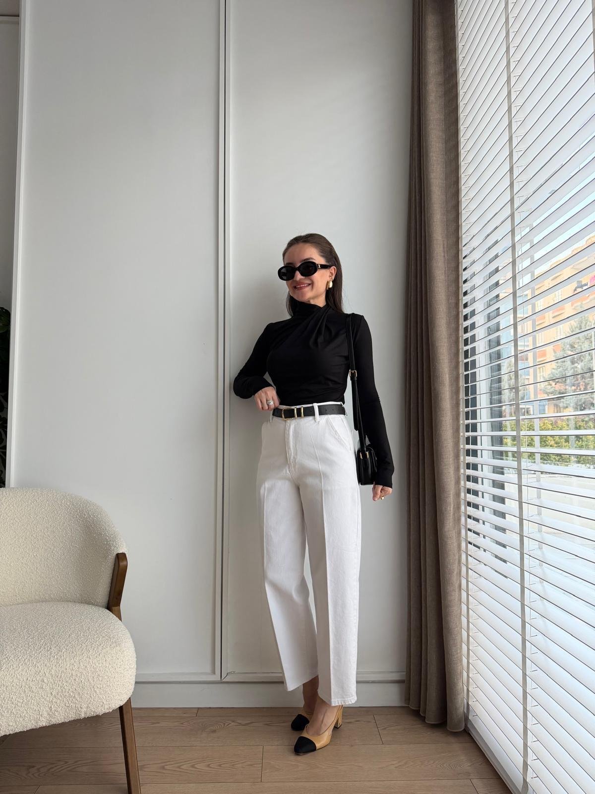 Beyaz Ütü İzli Boyfriend Jean 3001