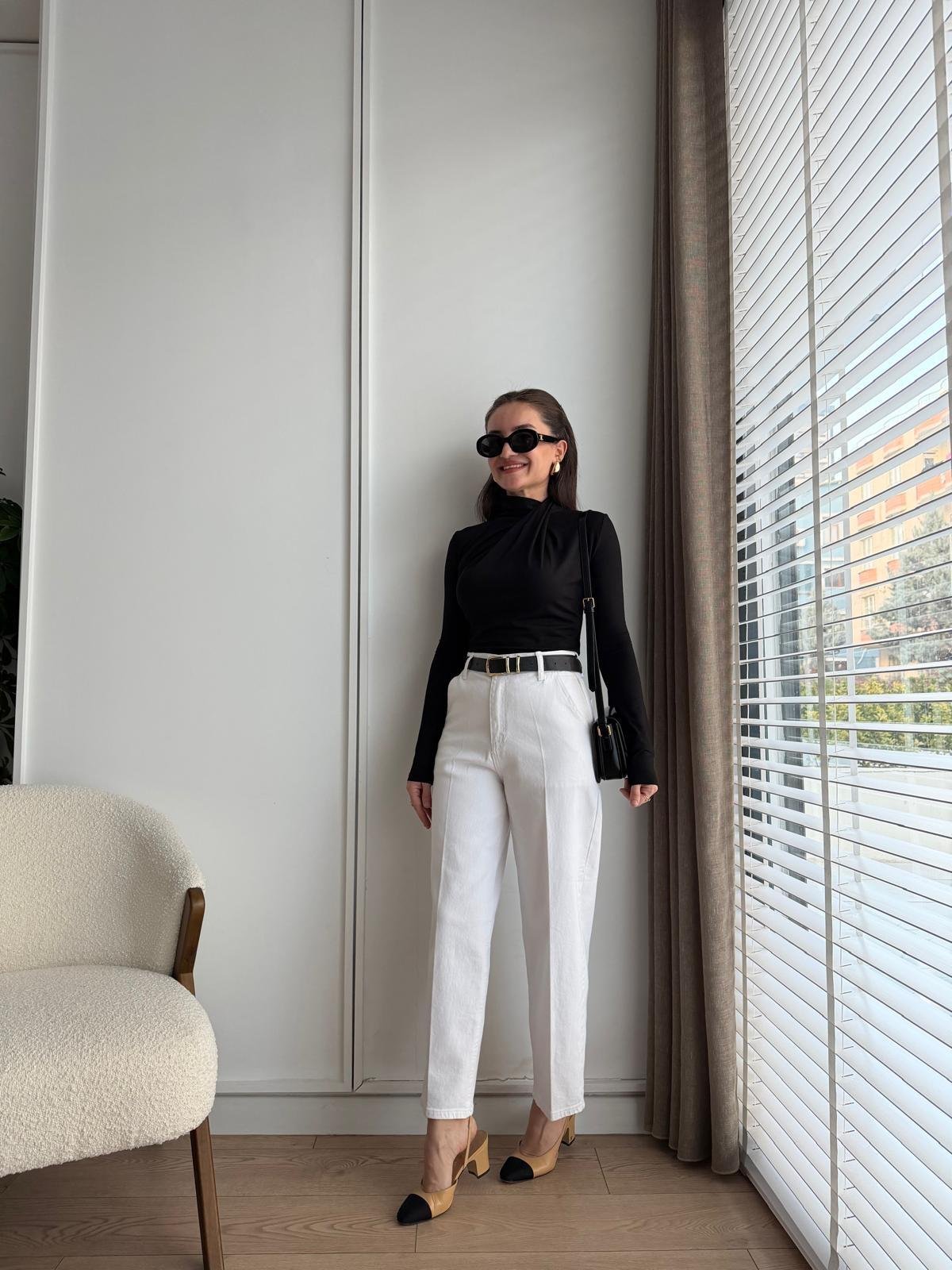 Beyaz Ütü İzli Boyfriend Jean 3001