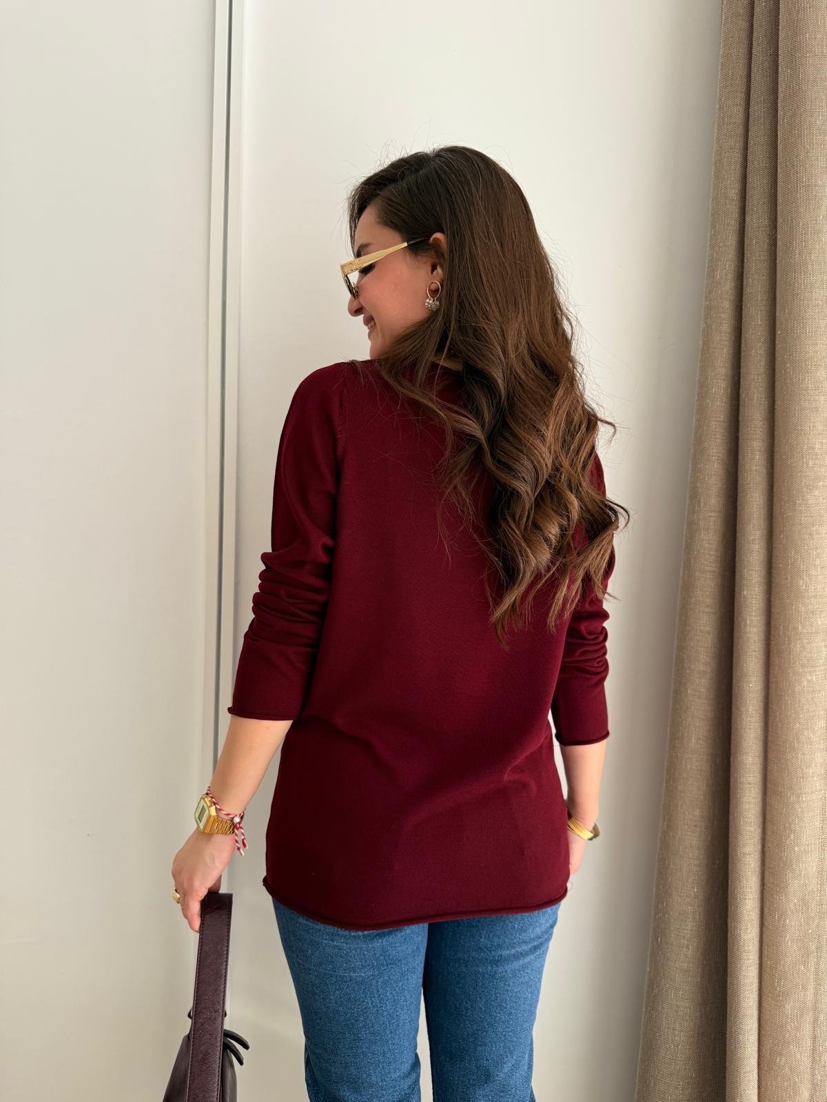 Bordo Basic Triko Kazak 241061
