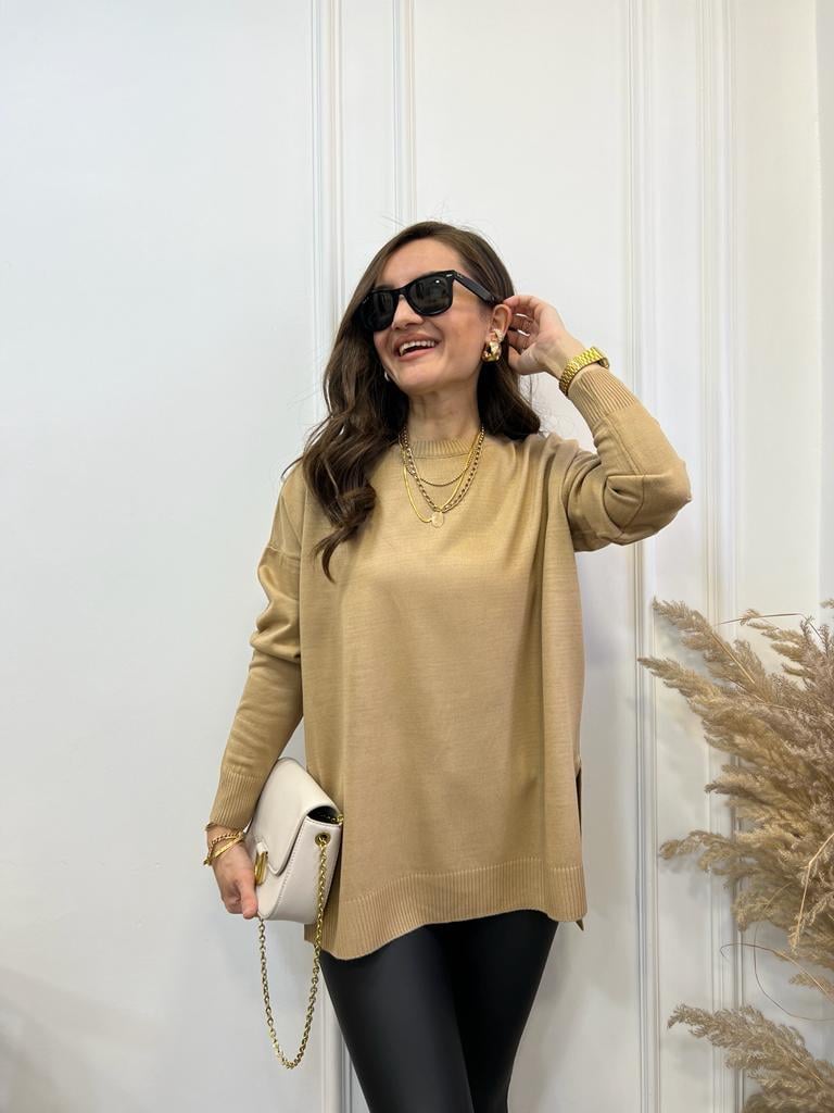 Camel Bisiklet Yaka Triko Kazak 3769