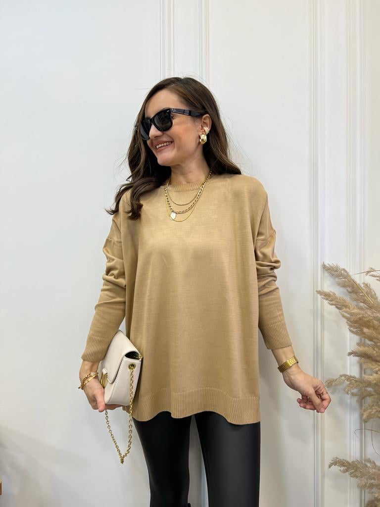 Camel Bisiklet Yaka Triko Kazak 3769