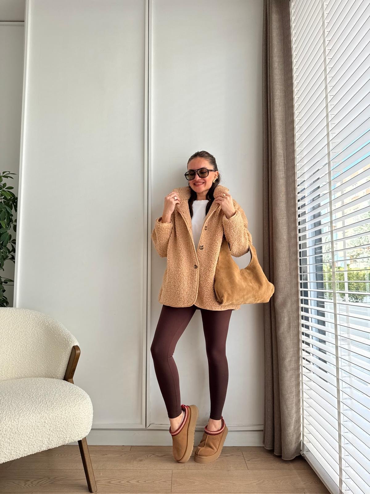 Camel Düğmeli Astarlı Teddy Mont 1247