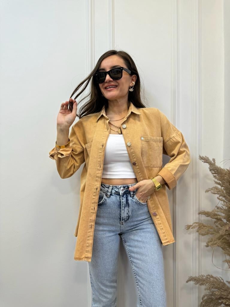 Camel Gabardin Gömlek 358