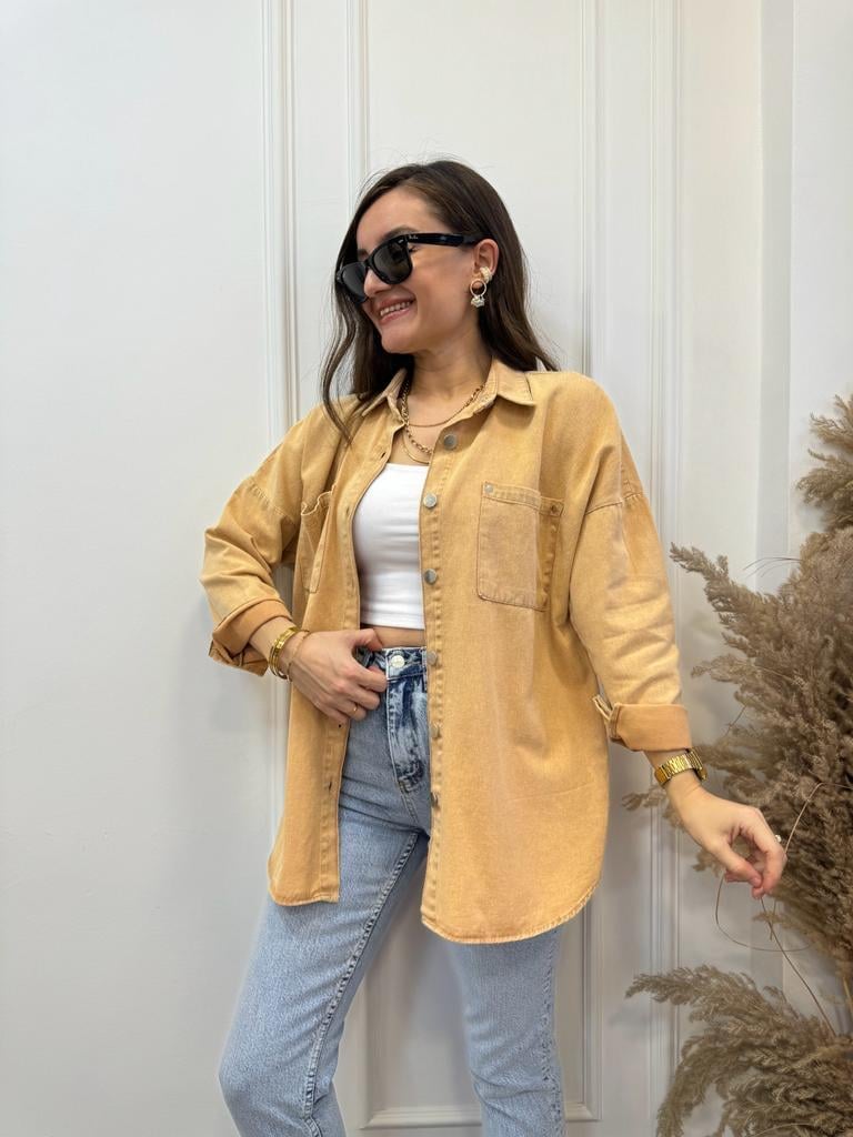 Camel Gabardin Gömlek 358