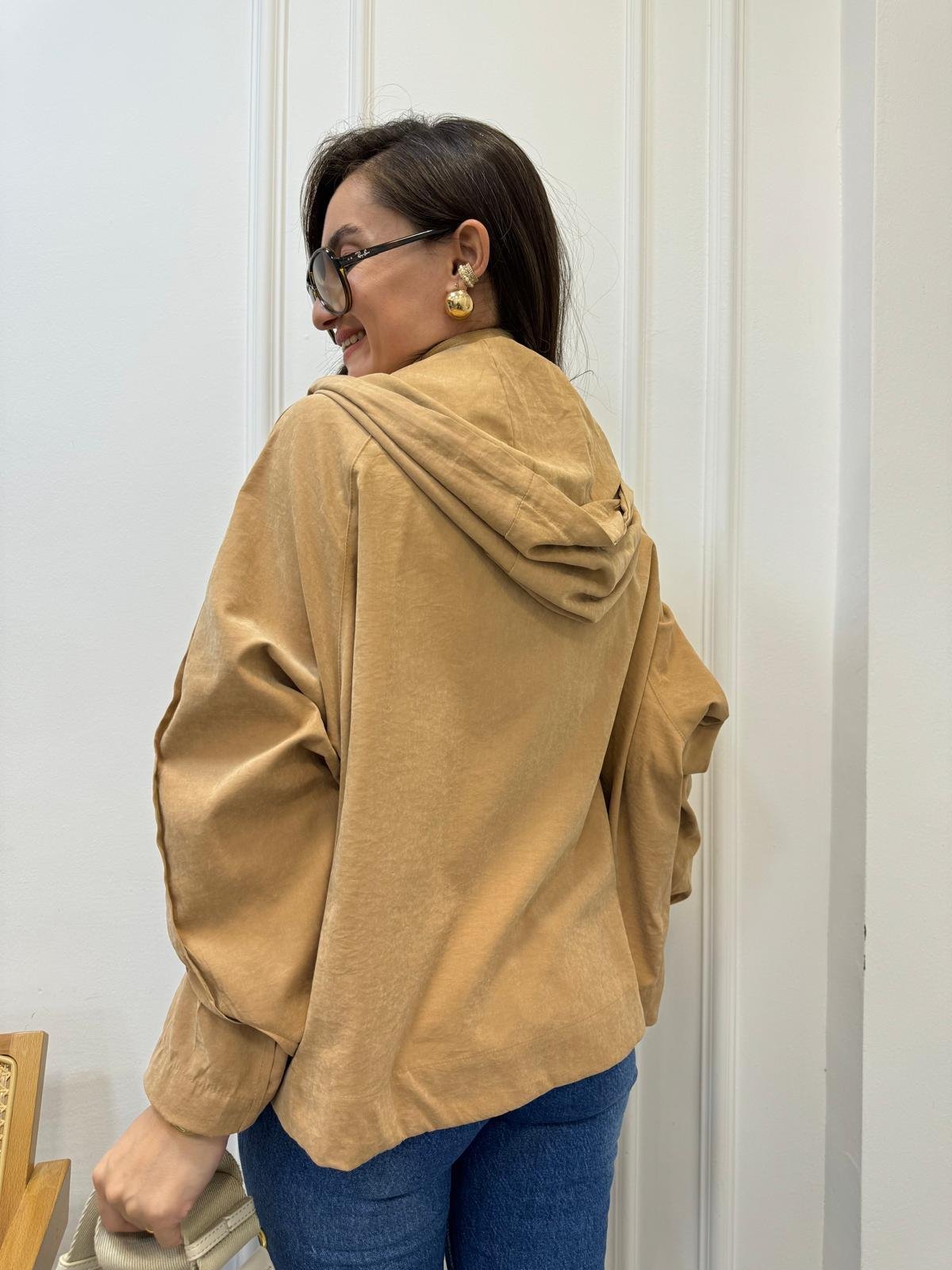 Camel Gold Düğmeli Cepli Bomber Ceket 1006