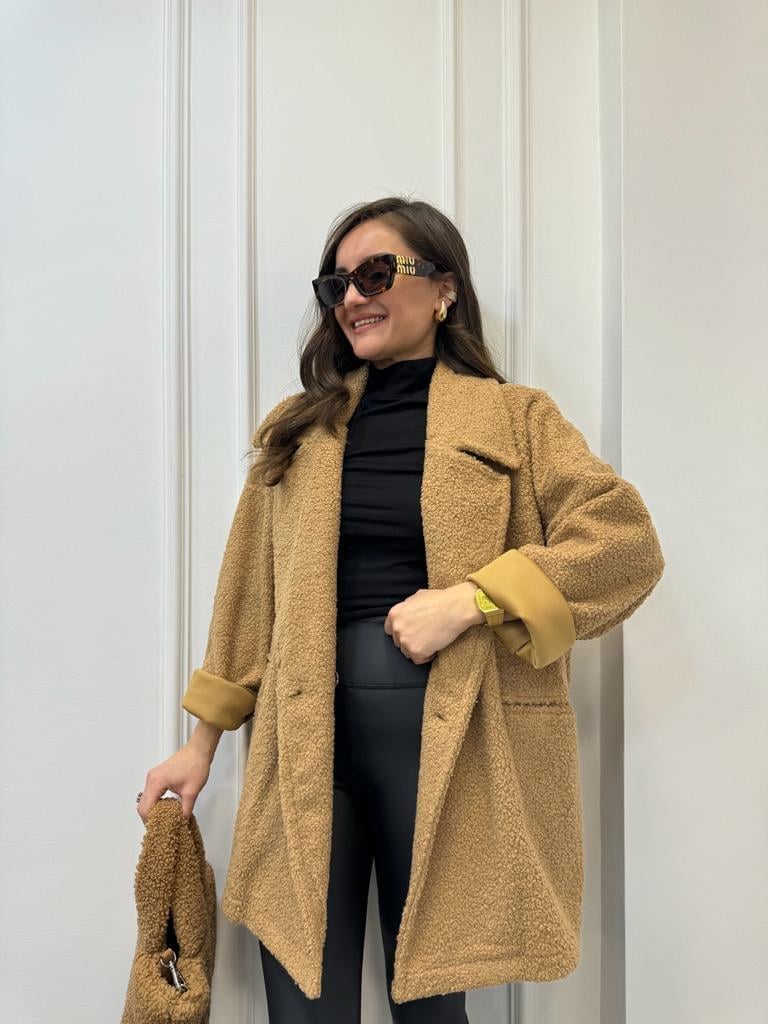 Camel Kruvaze Yaka Oversize Teddy Kaban 38002