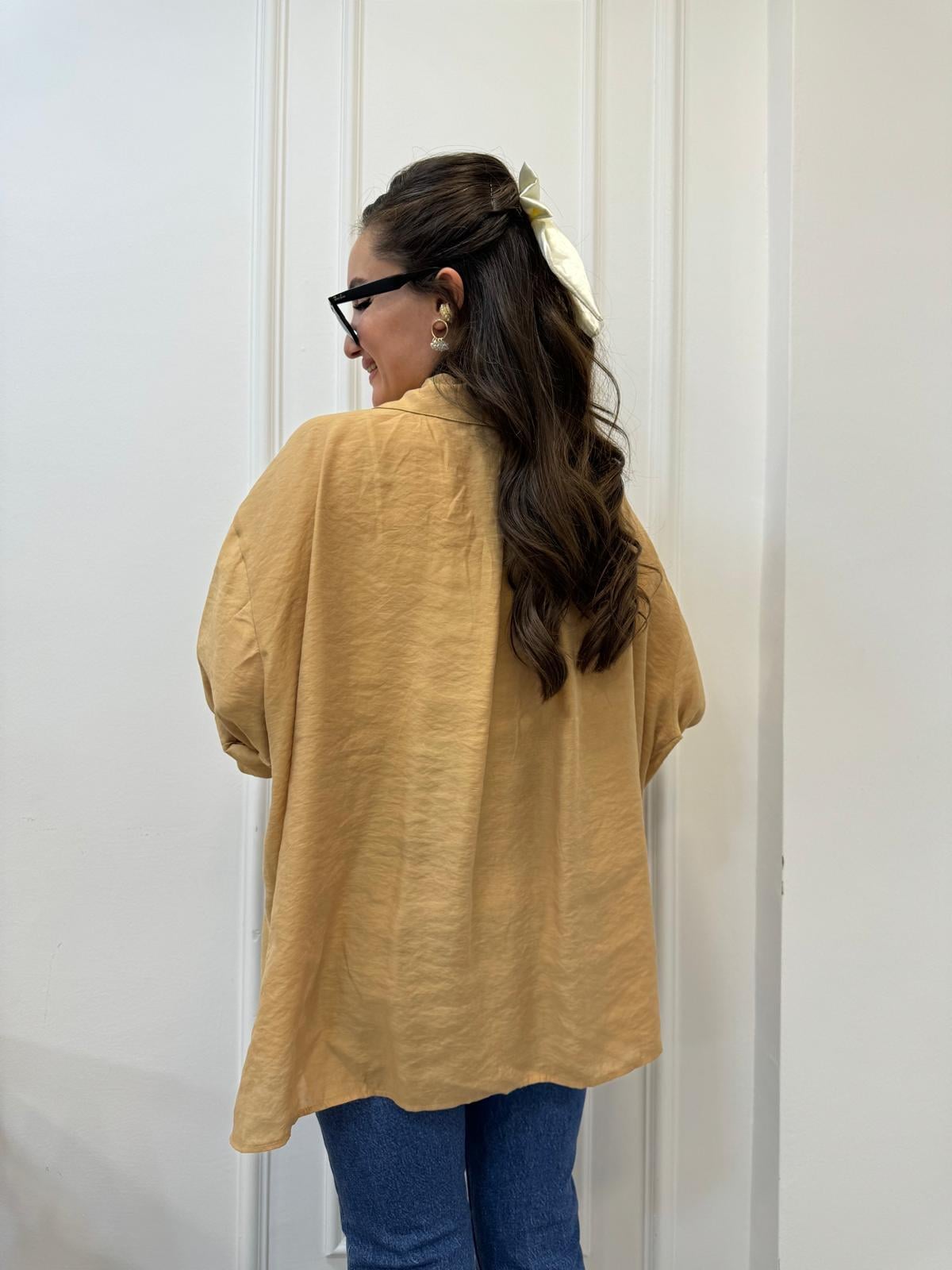 Camel Lüx Kalite Oversize Gömlek 4612